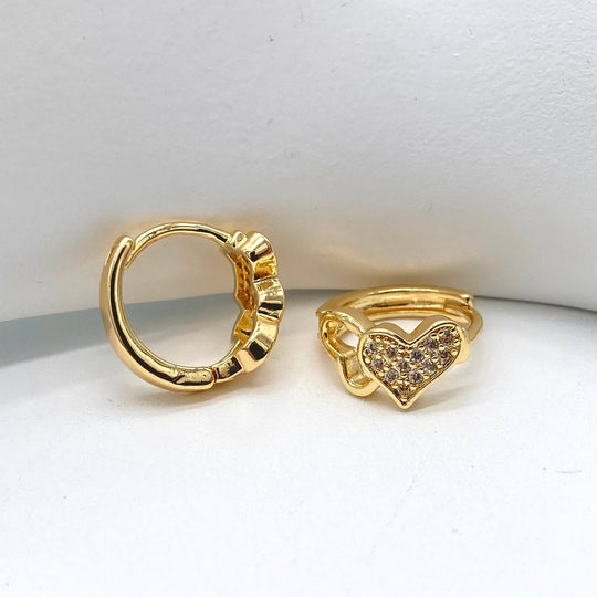 HUGGIE CORAZON EN CHAPA DE ORO 18K