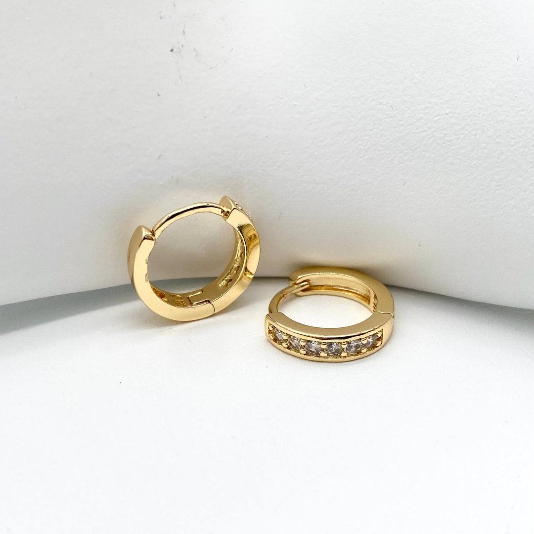 HUGGIE EN CHAPA DE ORO 18K