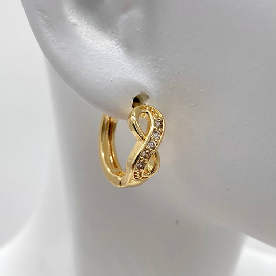 HUGGIE CHAPA DE ORO 18K INFINITO