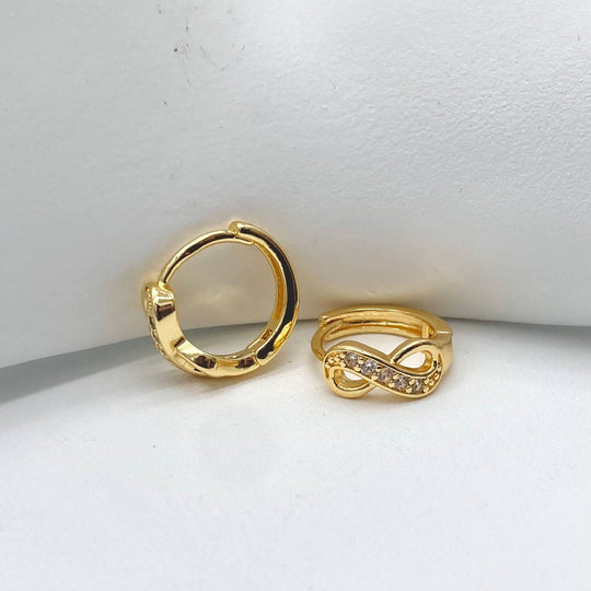 HUGGIE CHAPA DE ORO 18K INFINITO