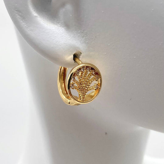 HUGGIE CHAPA DE ORO 18K ARBOL