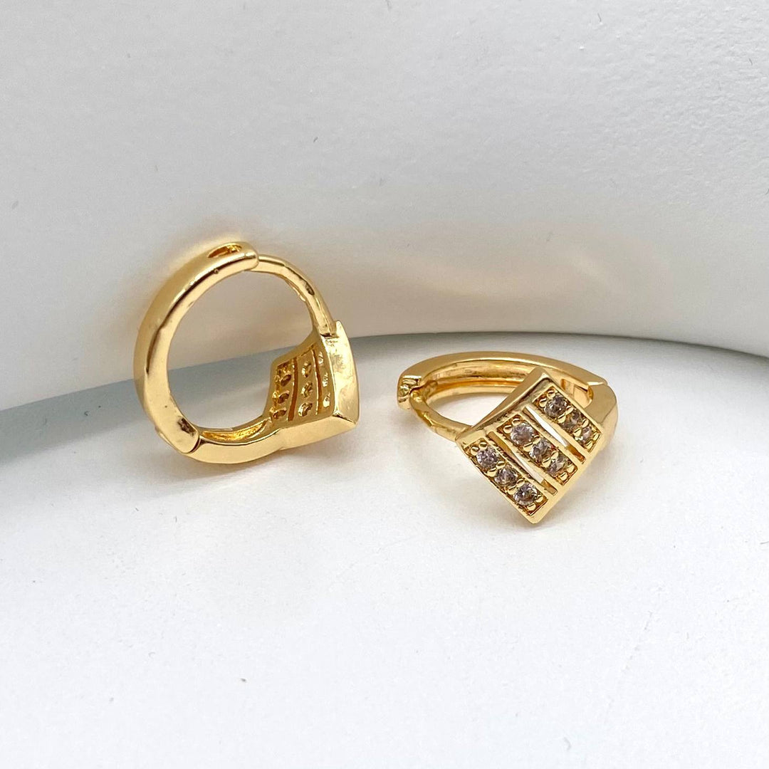 HUGGIE ROMBO CHAPA DE ORO 18K