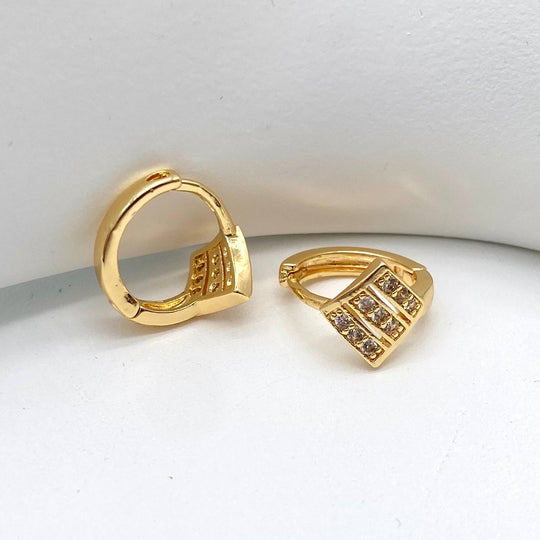 HUGGIE ROMBO CHAPA DE ORO 18K