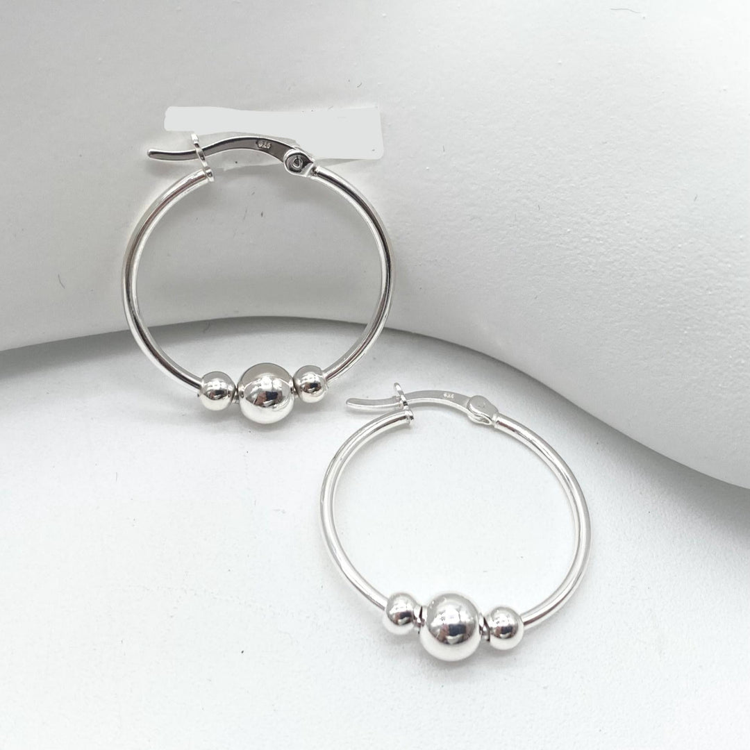 ARRACADA TRES BOLAS PLATA 925