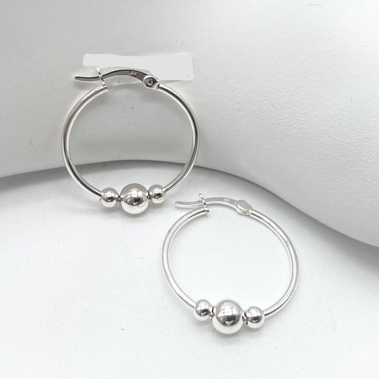 ARRACADA TRES BOLAS PLATA 925