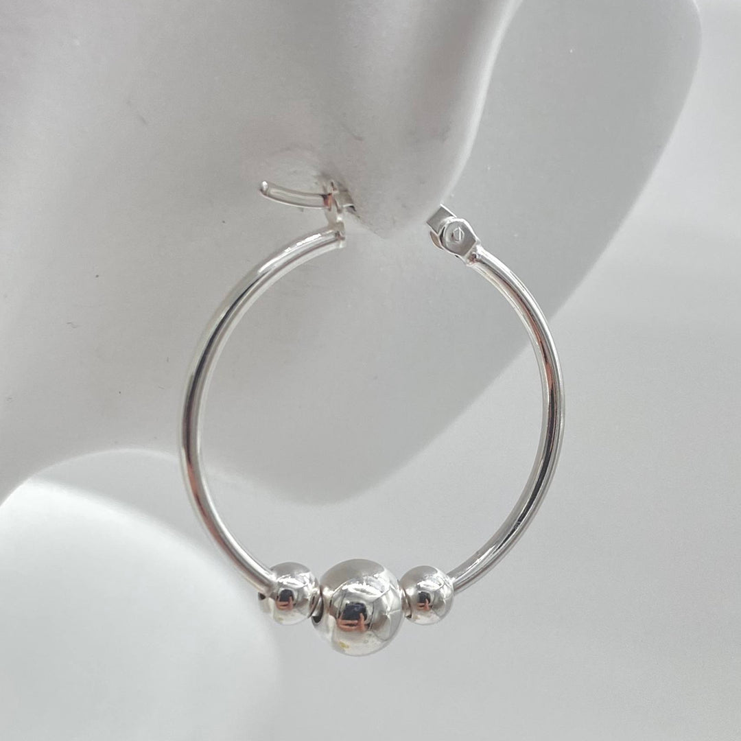 ARRACADA TRES BOLAS PLATA 925