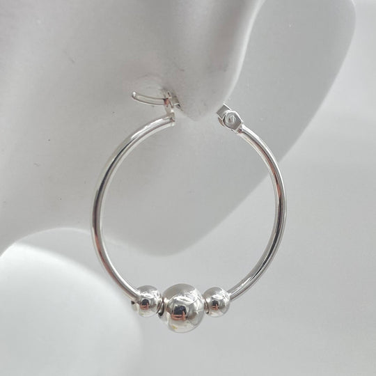 ARRACADA TRES BOLAS PLATA 925