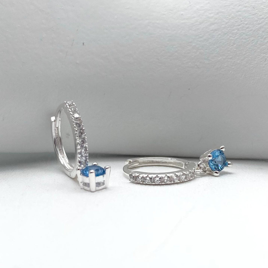HUGGIE AZUL PLATA 925