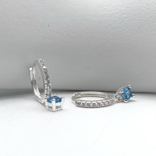 HUGGIE AZUL PLATA 925