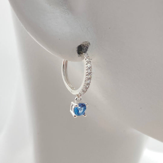 HUGGIE AZUL PLATA 925
