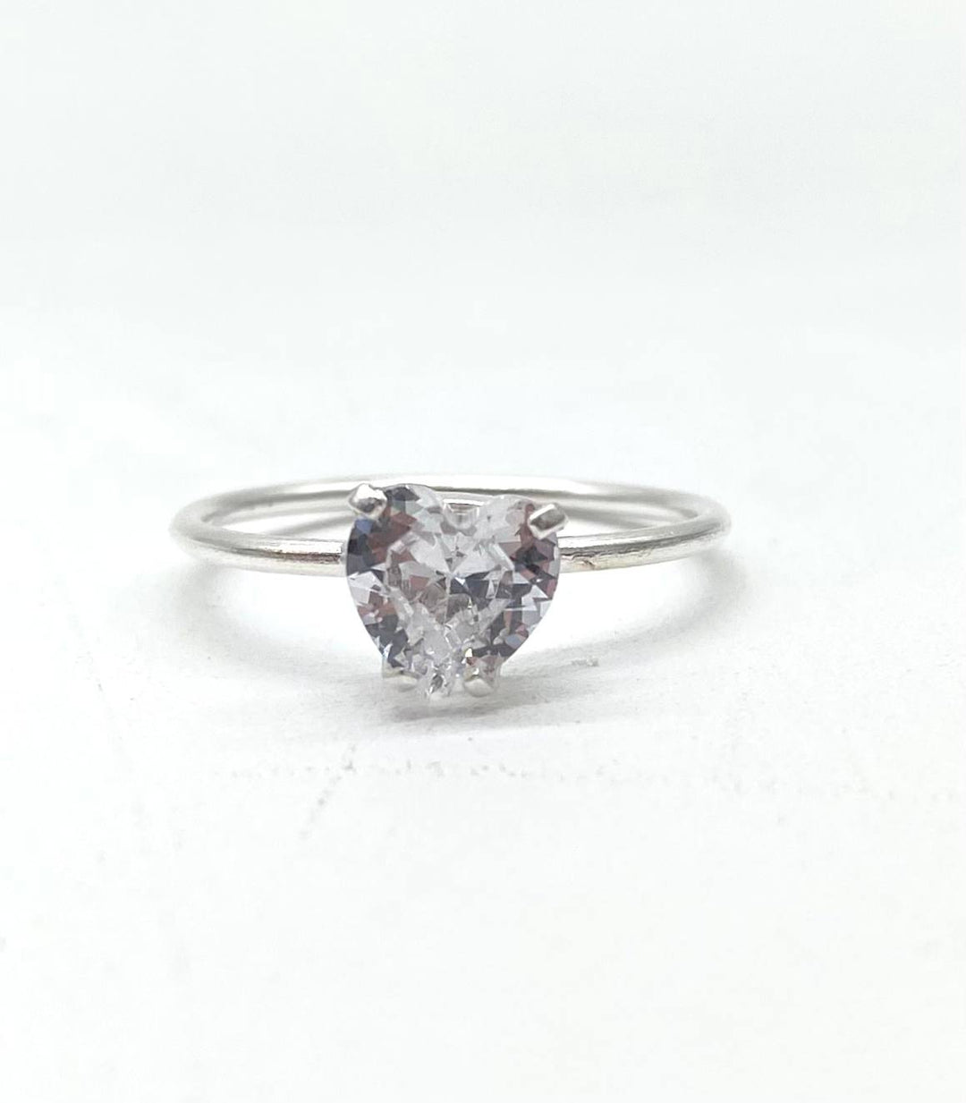 ANILLO CORAZON SOLITARIO PLATA 925