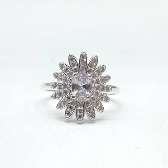 ANILLO FLOR GRANDE PLATA