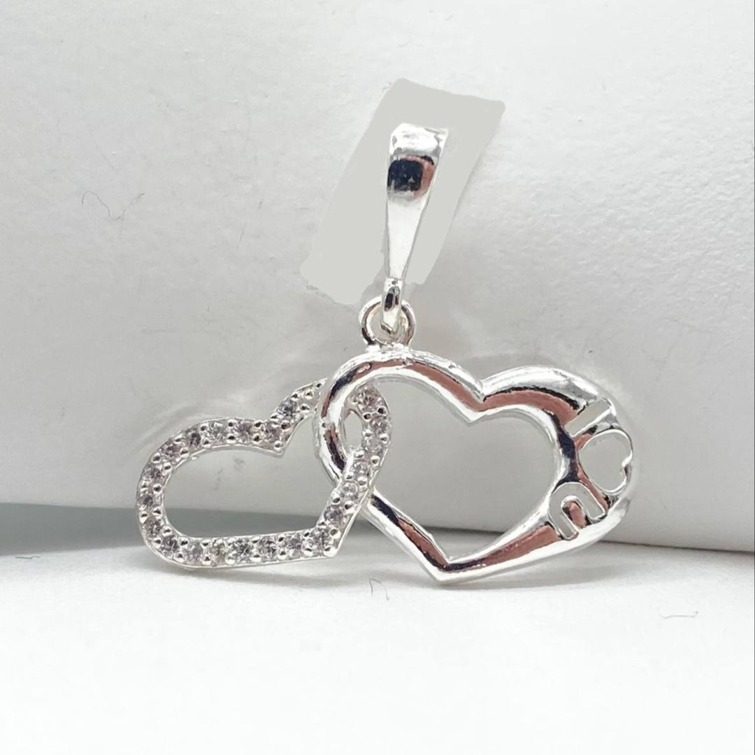 DIJE DOS CORAZONES PLATA 925