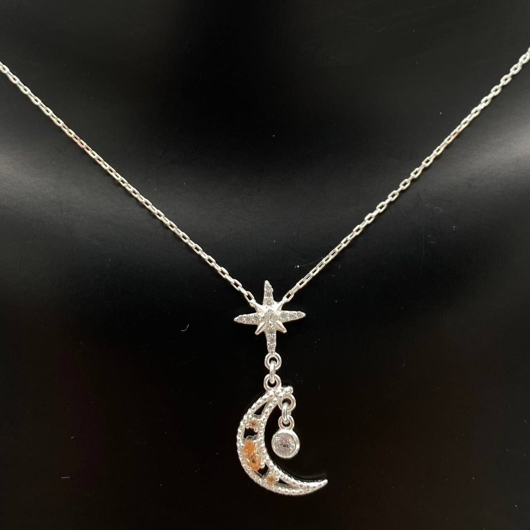 CADENA CON DIJE LUNA PLATA 925