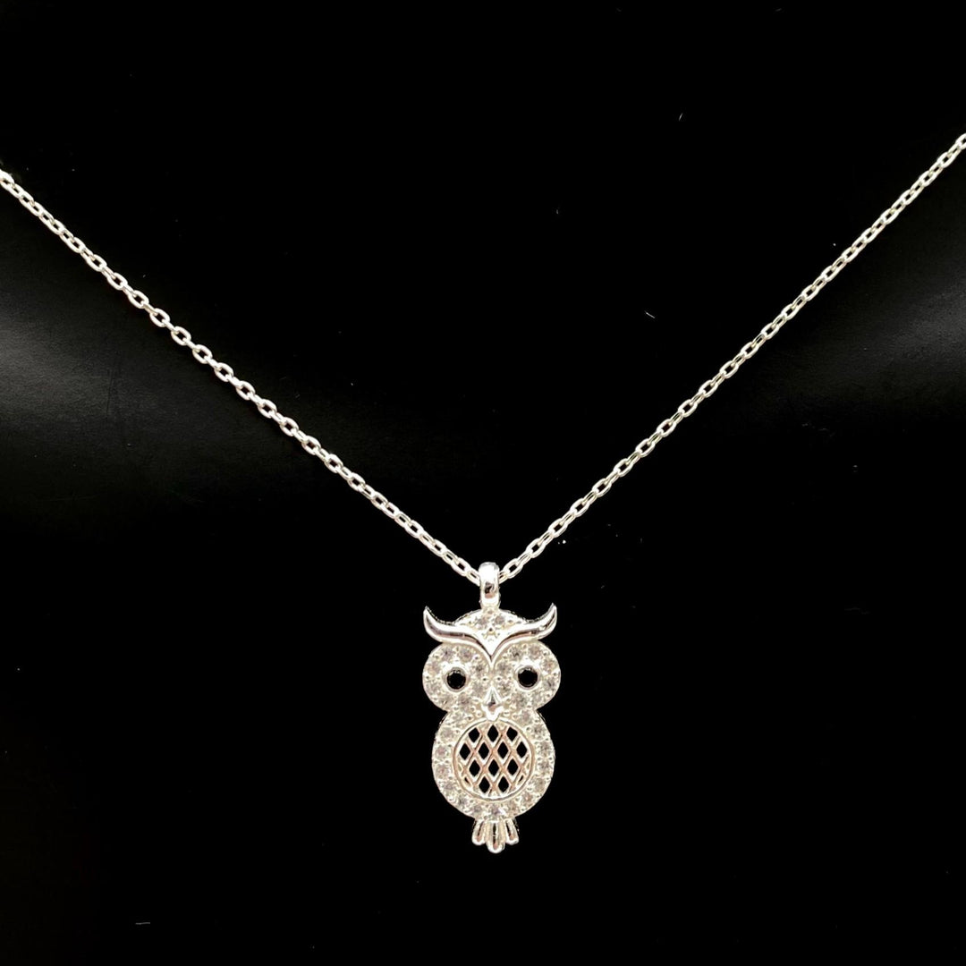 CADENA CON DIJE DE BUHO PLATA 925