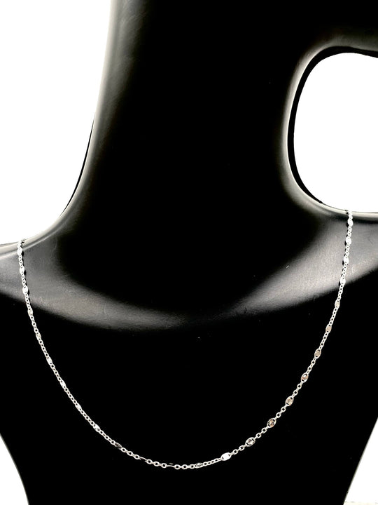 CADENA GUSSI DIAMANTADO PLATA 925
