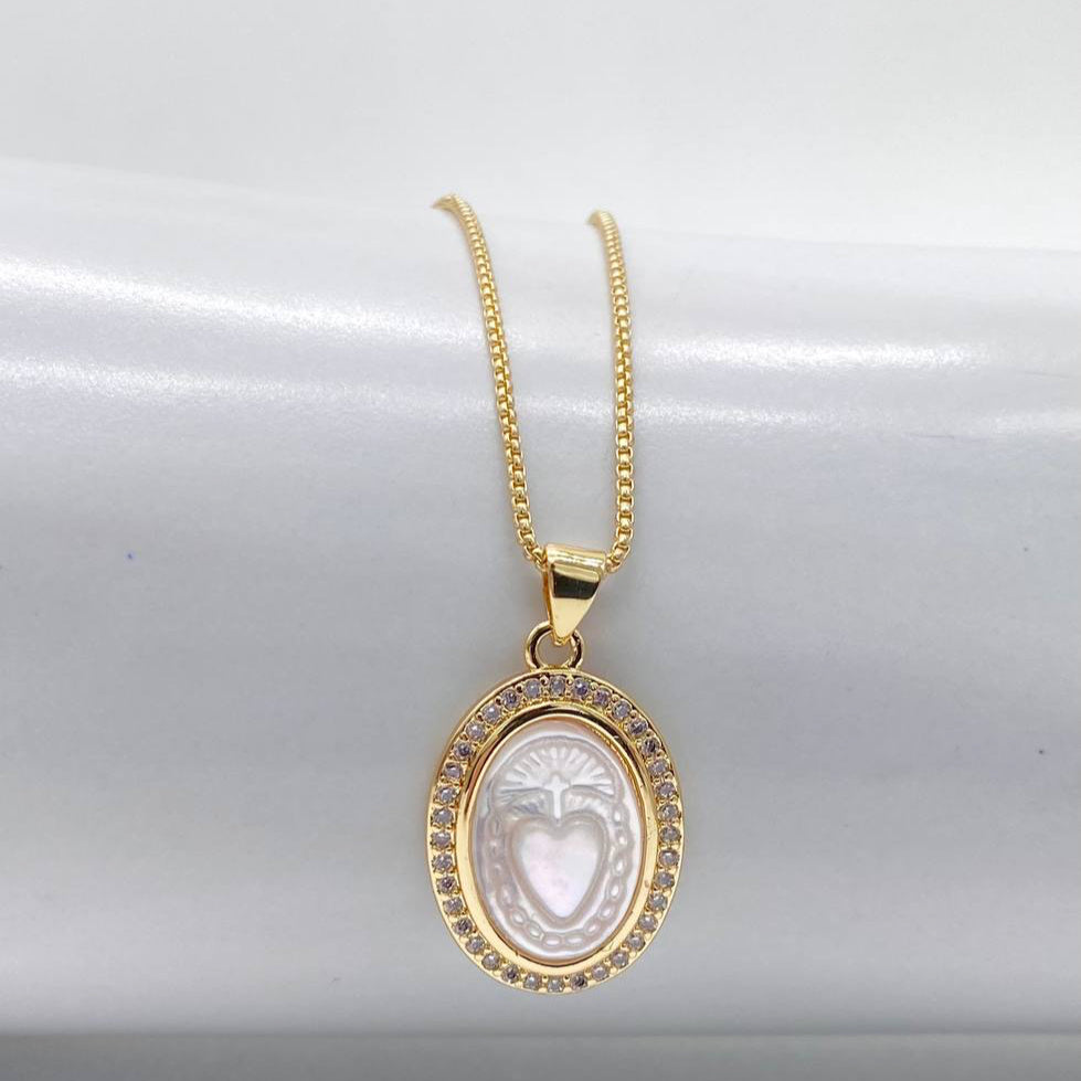 CADENA SAGRADO CORAZON PERLA