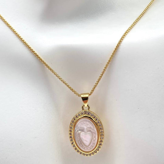 CADENA SAGRADO CORAZON PERLA