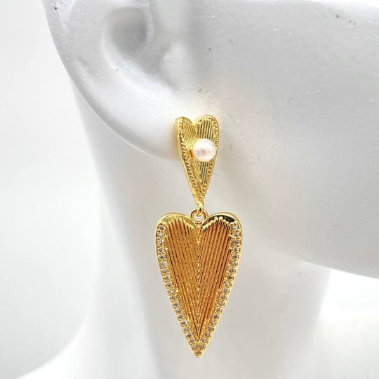 ARETE CORAZON COLGANTE CON PERLA