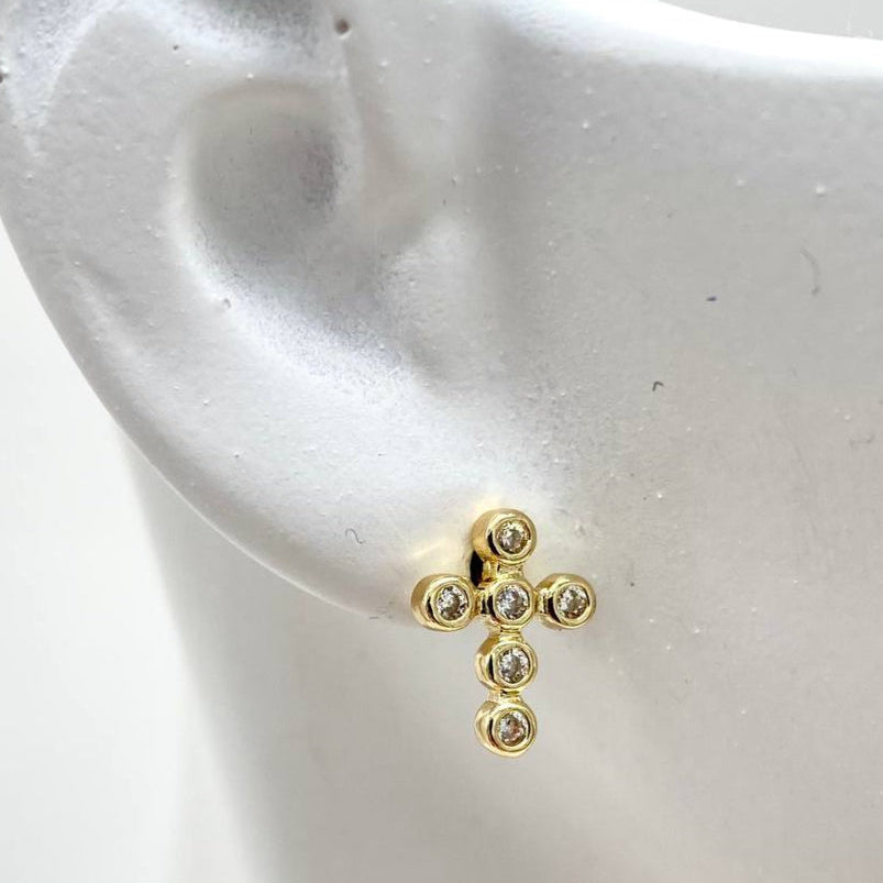 BROQUEL CRUZ EN CHAPA DE ORO 18K