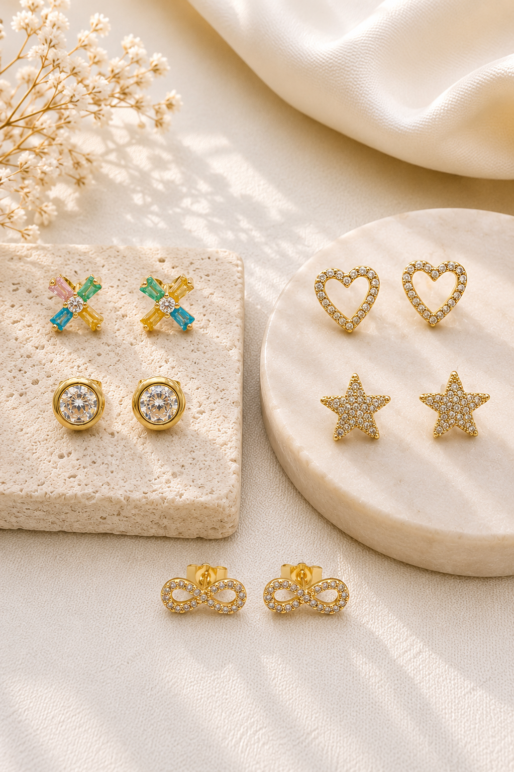 Broqueles chapa de oro 18k | Mael Joyería
