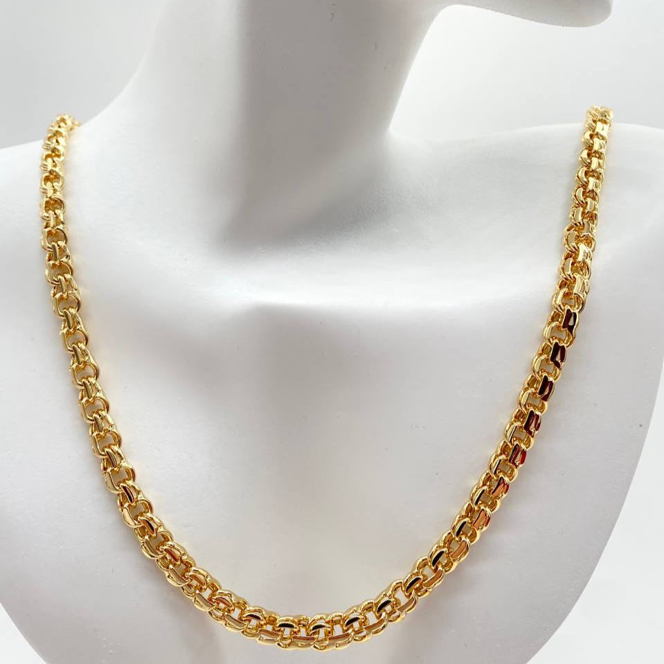 CADENA TEJIDO CHINO CHAPA DE ORO 18K