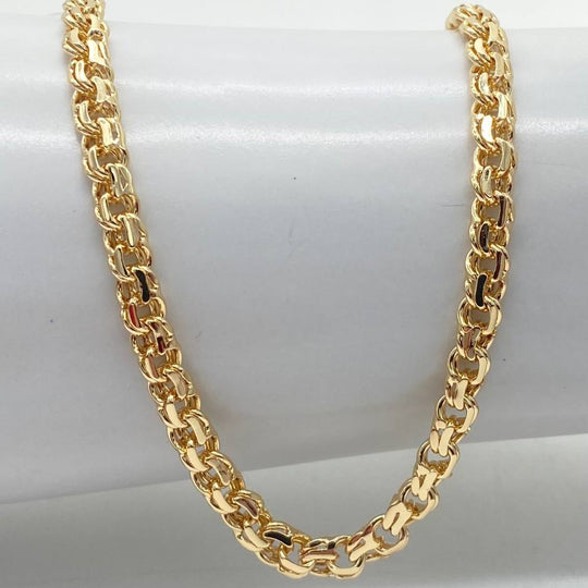 CADENA TEJIDO CHINO CHAPA DE ORO 18K