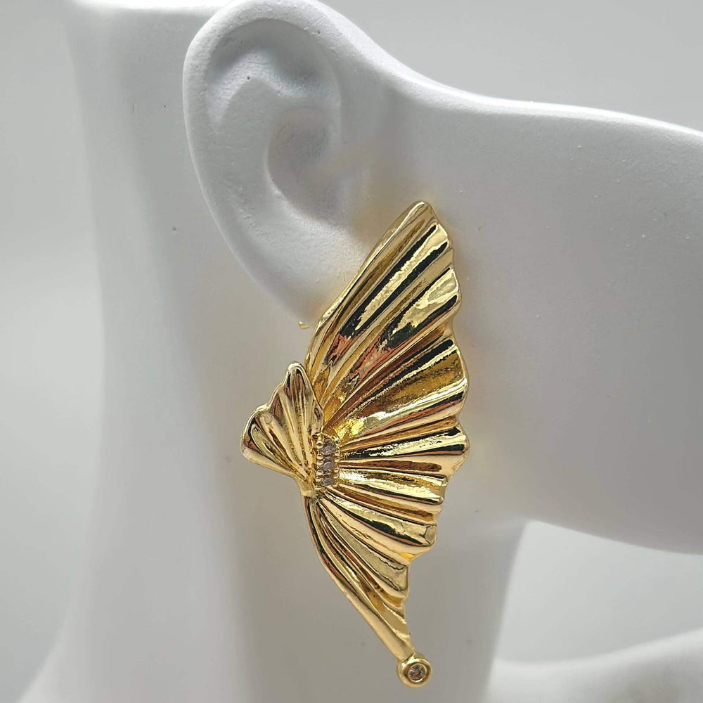 ARETE ALA MARIPOSA chapa de oro 18k