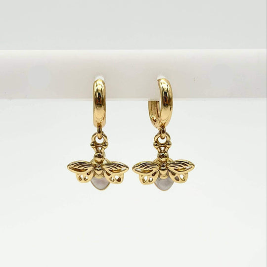 Huggie Abeja Colgante - Chapa De Oro 18K | Mael