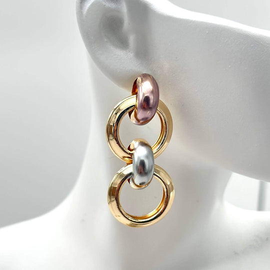 Arete Circulos Florentino - Chapa De Oro 18K | Mael