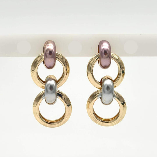 Arete Circulos Florentino - Chapa De Oro 18K | Mael