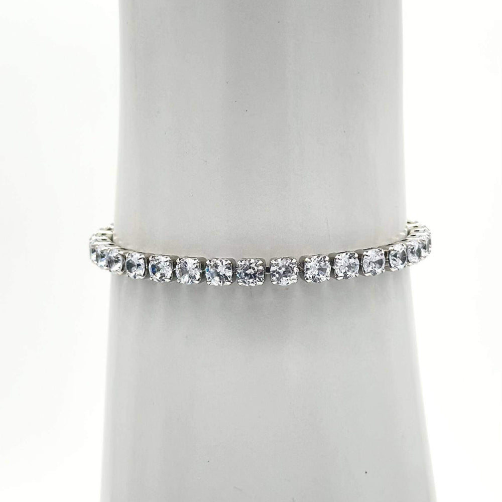 Pulsera Plateada Tipo Tennis - Chapa De Rodio 18K | Mael
