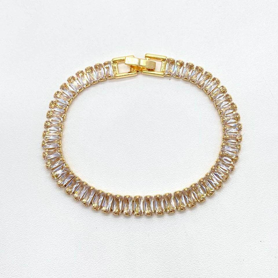Pulsera Baguette - Chapa De Oro 18K | Mael