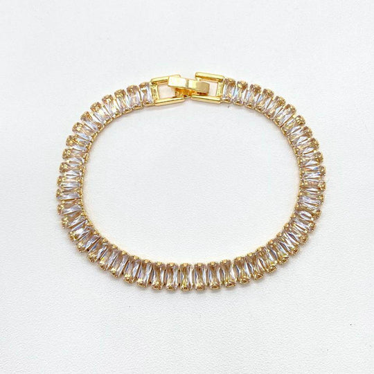 Pulsera Baguette - Chapa De Oro 18K | Mael