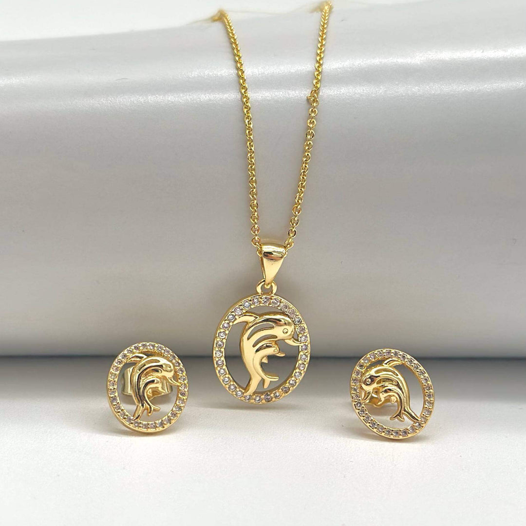 Juego De Delfines - Chapa De Oro 18K | Mael
