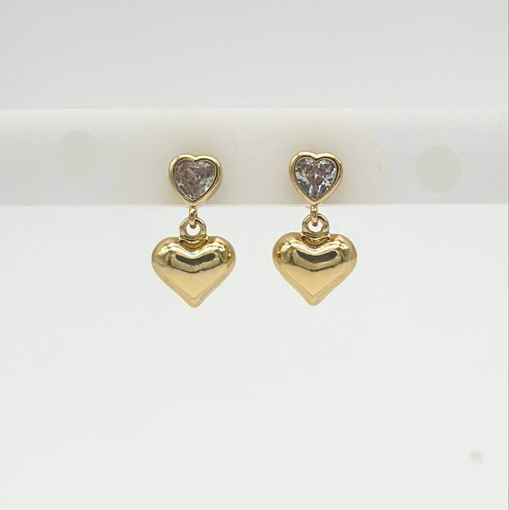 Broquel Dos Corazones - Chapa De Oro 18K | Mael