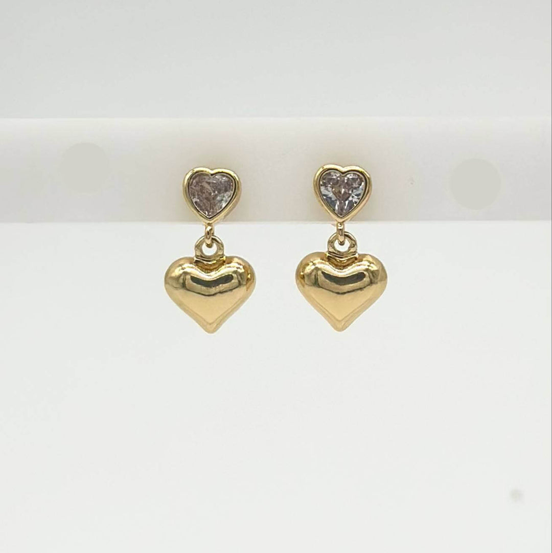 Broquel Dos Corazones - Chapa De Oro 18K | Mael