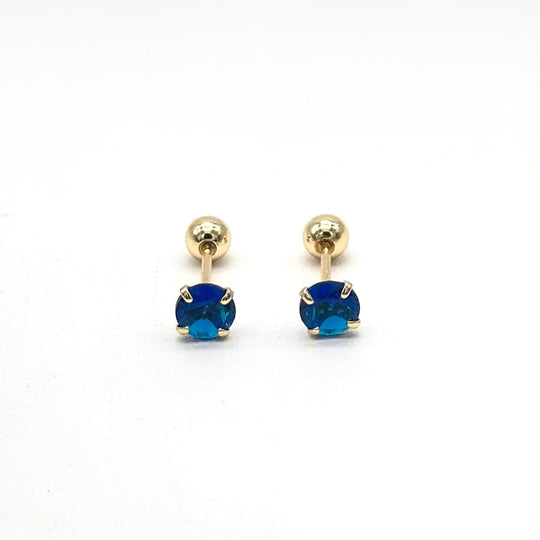 Broquel Recto Azul 4Mm - Chapa Oro 18K | Mael