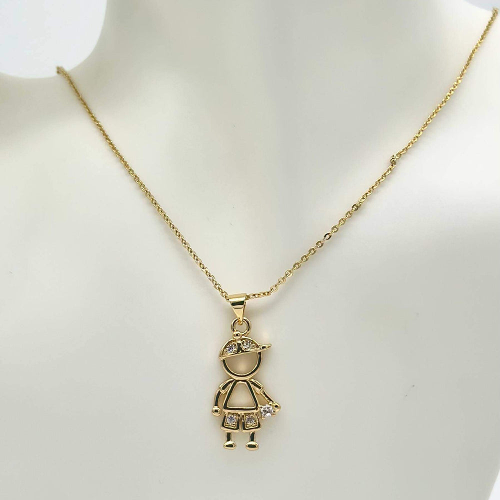 Cadena Dije con Niño – Chapa de Oro 18K | Mael