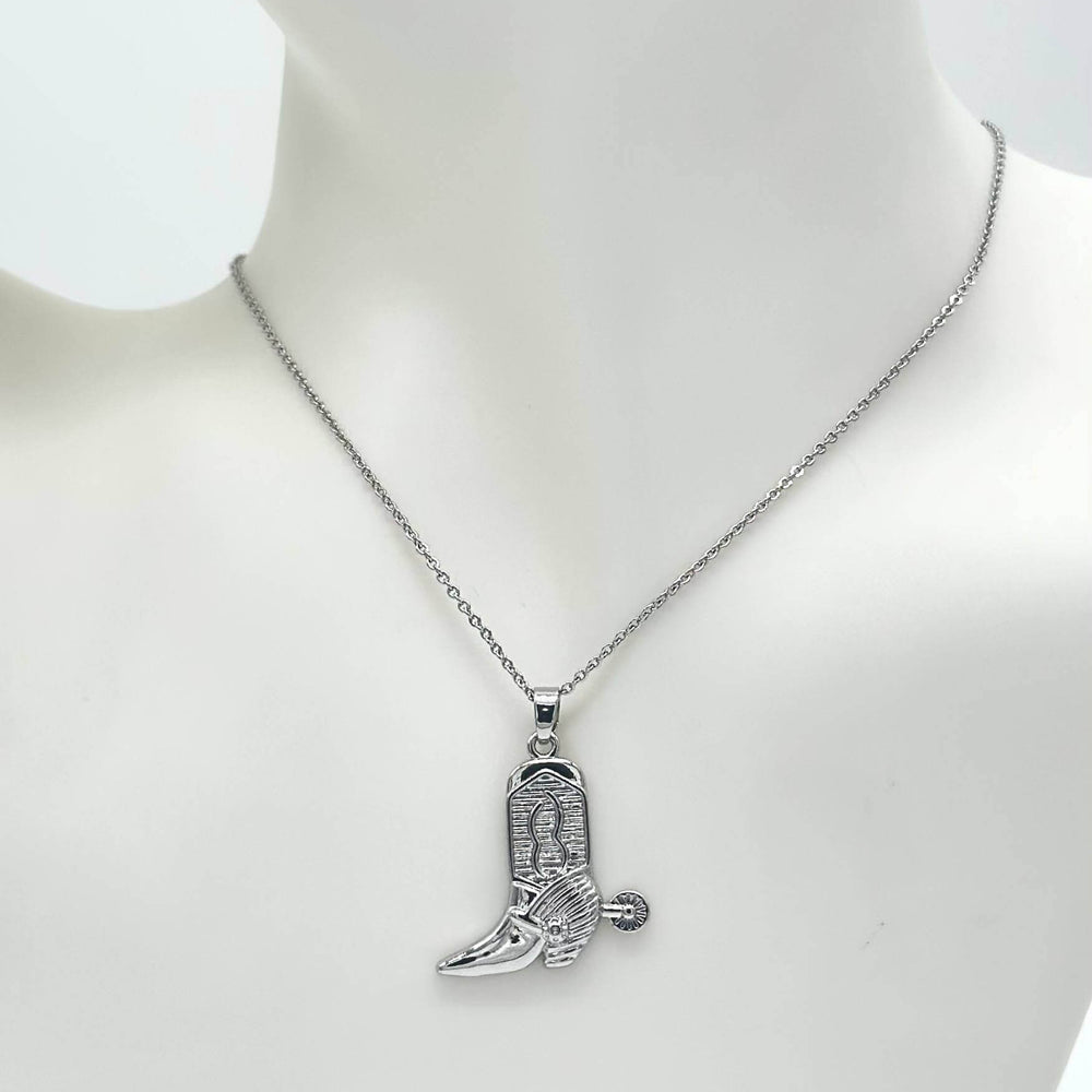 Cadena Bota Vaquera – Chapa de Rodio | Mael