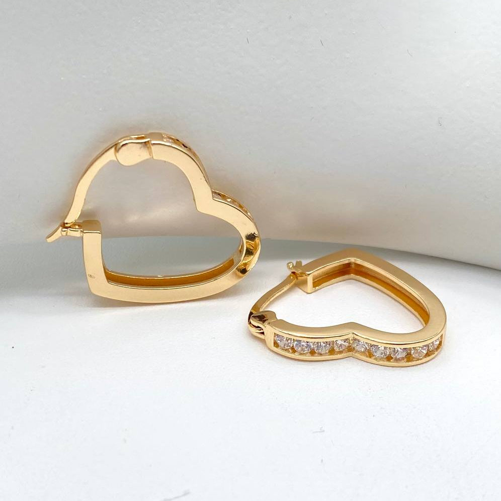 HUGGIE CORAZON CHAPA DE ORO 18K