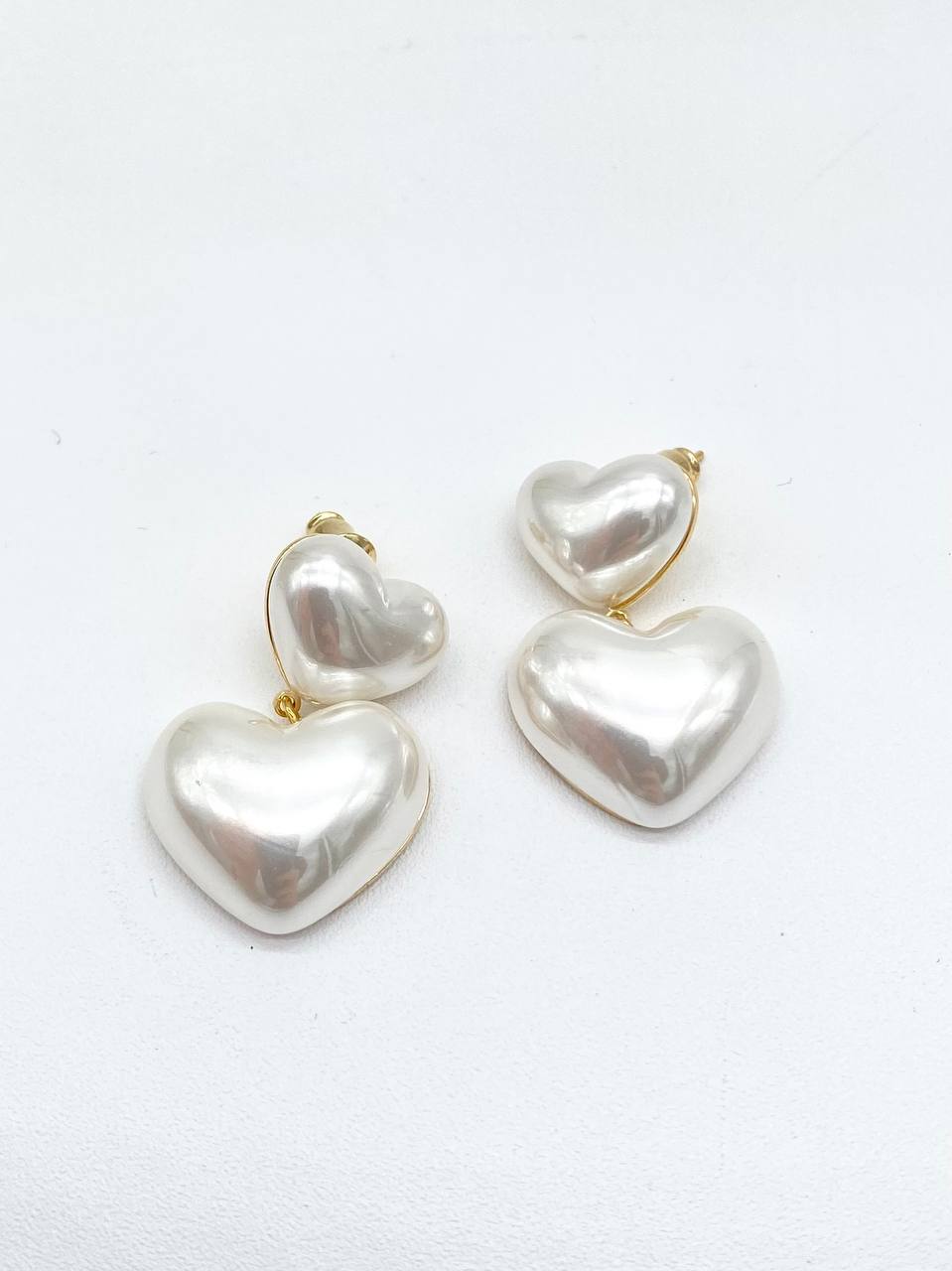 ARETE CORAZON DOBLE EN CHAPA DE ORO 18K