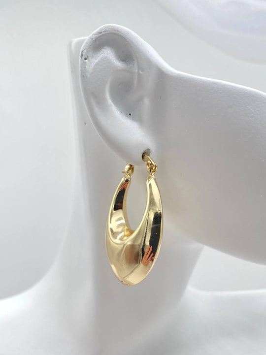 ARRACADA LISA EN CHAPA DE ORO 18K