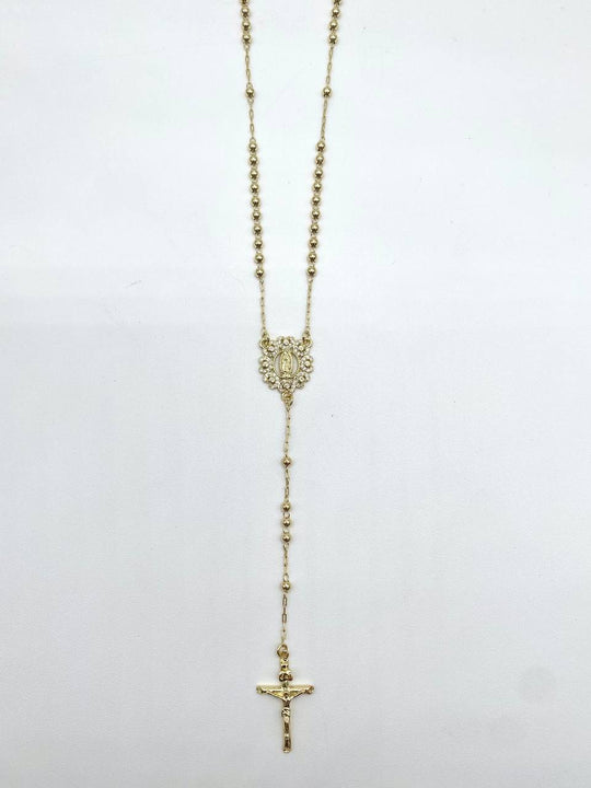 ROSARIO VIRGEN DE GUADALUPE EN CHAPA DE ORO 18K