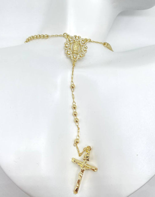 ROSARIO VIRGEN DE GUADALUPE EN CHAPA DE ORO 18K
