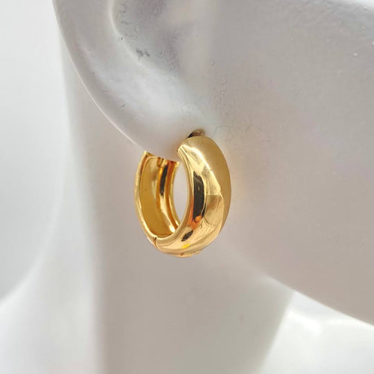 TRIO DE ARRACADA LISA EN CHAPA DE ORO 18K