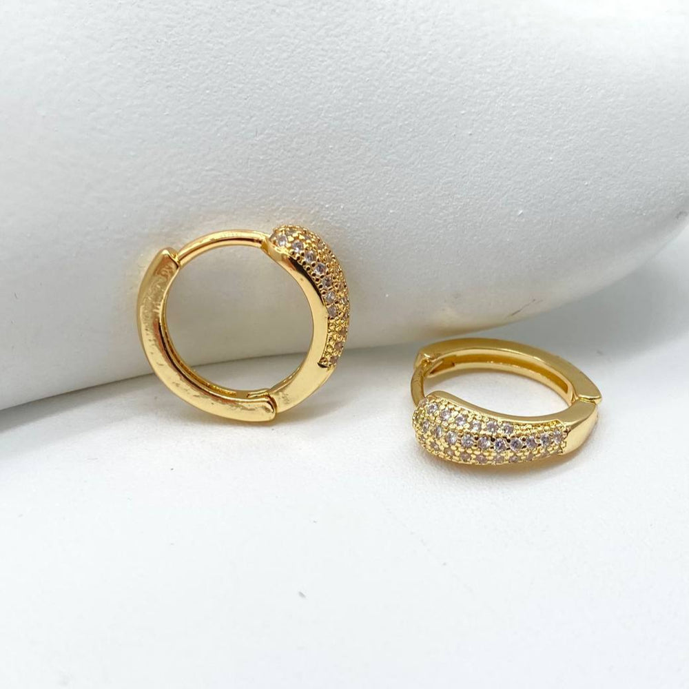 HUGGIE EN CHAPA DE ORO 18K