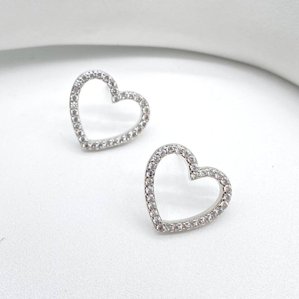 BROQUEL CORAZON CHAPA DE RODIO 18k