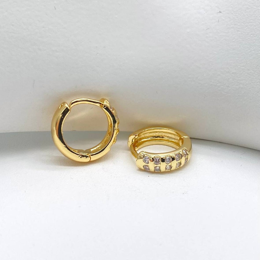 HUGGIE 2 LINEAS EN CHAPA DE ORO 18K