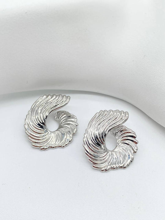 ARETE CHAPA DE RODIO 18K